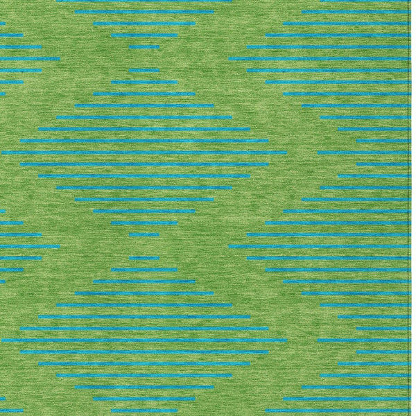 Homeroots 3' Aqua And Green Geometric Washable Area Rug For Indoor And Outdoor Spaces – Durable And Stylish Decor 9' X 12' Polyester 598738