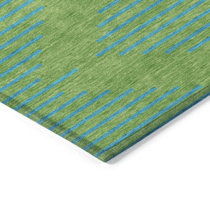 Homeroots 3' Aqua And Green Geometric Washable Area Rug For Indoor And Outdoor Spaces – Durable And Stylish Decor 9' X 12' Polyester 598738