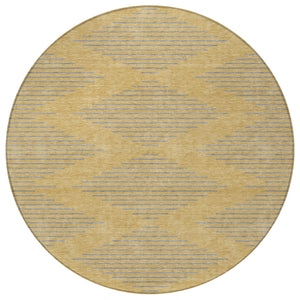 Homeroots 3' Aqua And Green Geometric Washable Area Rug For Indoor And Outdoor Spaces – Durable And Stylish Decor 8' Round Polyester 598742