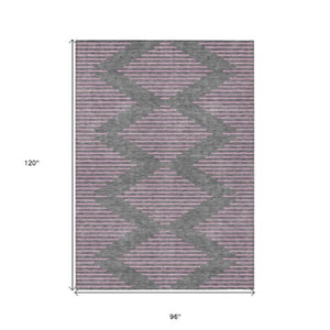 Homeroots 3' Aqua And Green Geometric Washable Area Rug For Indoor And Outdoor Spaces – Durable And Stylish Decor 8' X 10' Polyester 598749