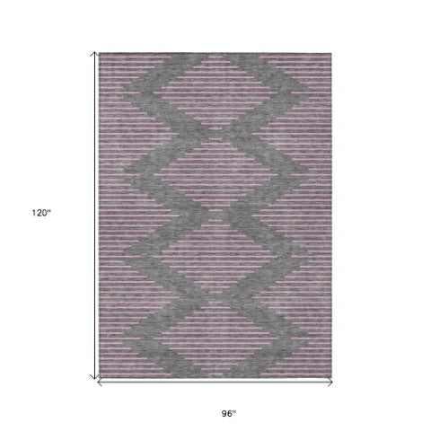 Homeroots 3' Aqua And Green Geometric Washable Area Rug For Indoor And Outdoor Spaces – Durable And Stylish Decor 8' X 10' Polyester 598749