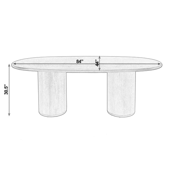 Butler Specialty Butler Kersten 84" Oval Double Pedestal Dining Table in Light Driftwood — Seats 8, Scratch-Resistant Finish 5987506