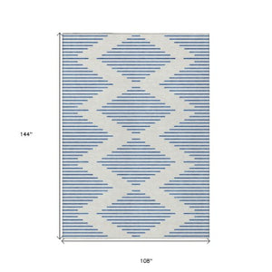 Homeroots 3' Aqua And Green Geometric Washable Area Rug For Indoor And Outdoor Spaces – Durable And Stylish Decor 9' X 12' Polyester 598756