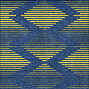 Homeroots 3' Aqua And Green Geometric Washable Area Rug For Indoor And Outdoor Spaces – Durable And Stylish Decor 9' X 12' Polyester 598762