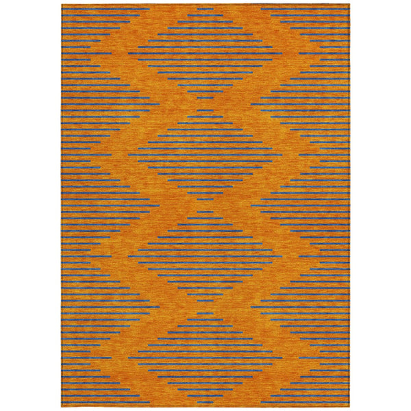 Homeroots 3' Aqua And Green Geometric Washable Area Rug For Indoor And Outdoor Spaces – Durable And Stylish Decor 5' X 8' Polyester 598765