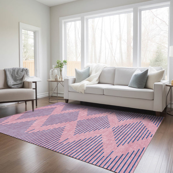 Homeroots 3' Aqua And Green Geometric Washable Area Rug For Indoor And Outdoor Spaces – Durable And Stylish Decor 10' X 14' Polyester 598775