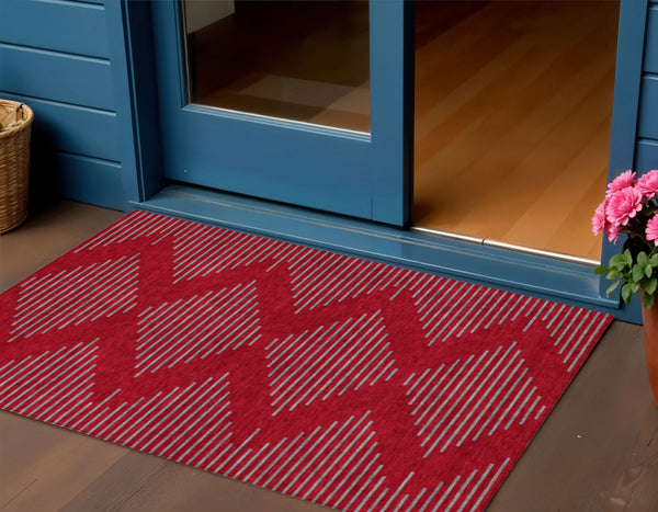 Homeroots 3' Aqua And Green Geometric Washable Area Rug For Indoor And Outdoor Spaces – Durable And Stylish Decor 3' X 5' Polyester 598782