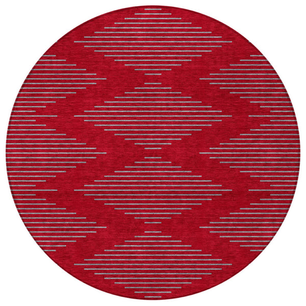 Homeroots 3' Aqua And Green Geometric Washable Area Rug For Indoor And Outdoor Spaces – Durable And Stylish Decor 8' Round Polyester 598784