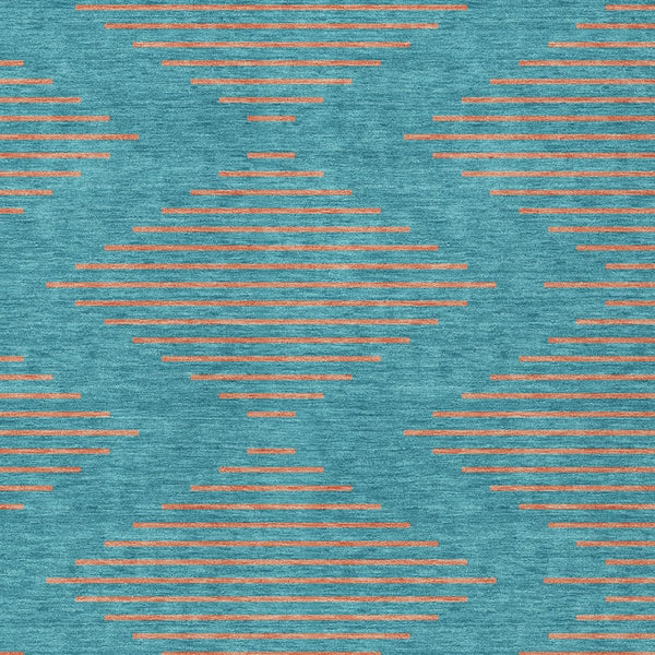 Homeroots 3' Aqua And Green Geometric Washable Area Rug For Indoor And Outdoor Spaces – Durable And Stylish Decor 8' X 10' Polyester 598791