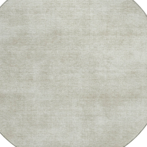 Homeroots 3' Beige Washable Indoor Outdoor Area Rug - Durable, Stain Resistant, Perfect For High Traffic Spaces 8' Round Polyester 598796