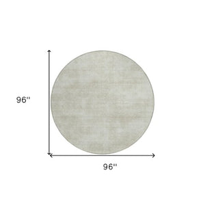 Homeroots 3' Beige Washable Indoor Outdoor Area Rug - Durable, Stain Resistant, Perfect For High Traffic Spaces 8' Round Polyester 598796