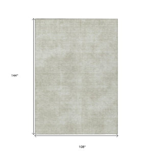 Homeroots 3' Beige Washable Indoor Outdoor Area Rug - Durable, Stain Resistant, Perfect For High Traffic Spaces 9' X 12' Polyester 598798