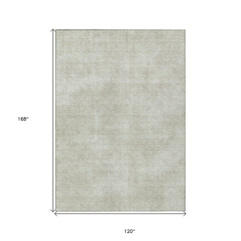 Homeroots 3' Beige Washable Indoor Outdoor Area Rug - Durable, Stain Resistant, Perfect For High Traffic Spaces 10' X 14' Polyester 598799