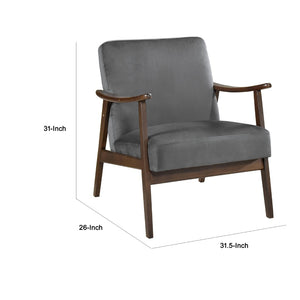 English Elm Vandie Velvet Club Chair Mid-century Modern Rubberwood Frame with Tapered Walnut Legs B056P417044