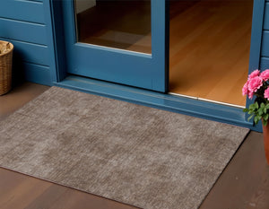 Homeroots 3' Beige Washable Indoor Outdoor Area Rug - Durable, Stain Resistant, Perfect For High Traffic Spaces 3' X 5' Polyester 598800