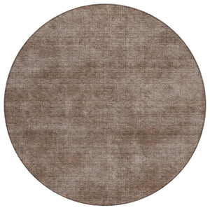 HomeRoots 5' Brown Washable Area Rug - Durable Indoor/Outdoor Design, Stain-Resistant, Easy to Clean & Stylish 8' Round 598802