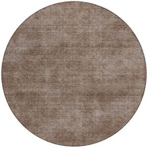 Homeroots 3' Beige Washable Indoor Outdoor Area Rug - Durable, Stain Resistant, Perfect For High Traffic Spaces 8' Round Polyester 598802