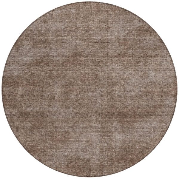 Homeroots 3' Beige Washable Indoor Outdoor Area Rug - Durable, Stain Resistant, Perfect For High Traffic Spaces 8' Round Polyester 598802