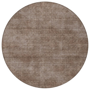 Homeroots 3' Beige Washable Indoor Outdoor Area Rug - Durable, Stain Resistant, Perfect For High Traffic Spaces 8' Round Polyester 598802