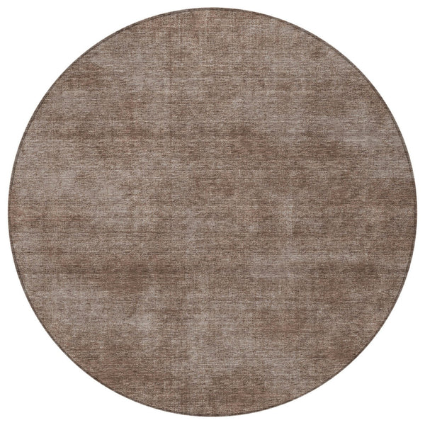 Homeroots 3' Beige Washable Indoor Outdoor Area Rug - Durable, Stain Resistant, Perfect For High Traffic Spaces 8' Round Polyester 598802