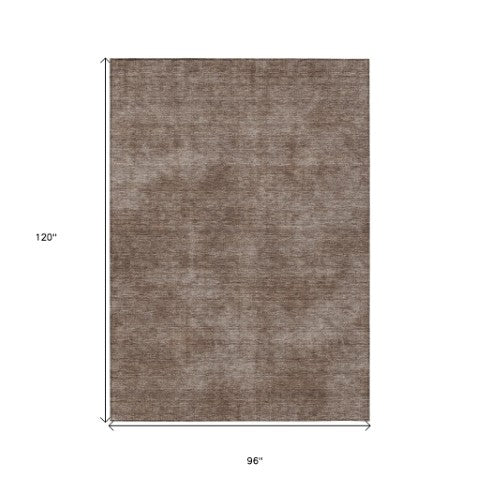 Homeroots 3' Beige Washable Indoor Outdoor Area Rug - Durable, Stain Resistant, Perfect For High Traffic Spaces 8' X 10' Polyester 598803