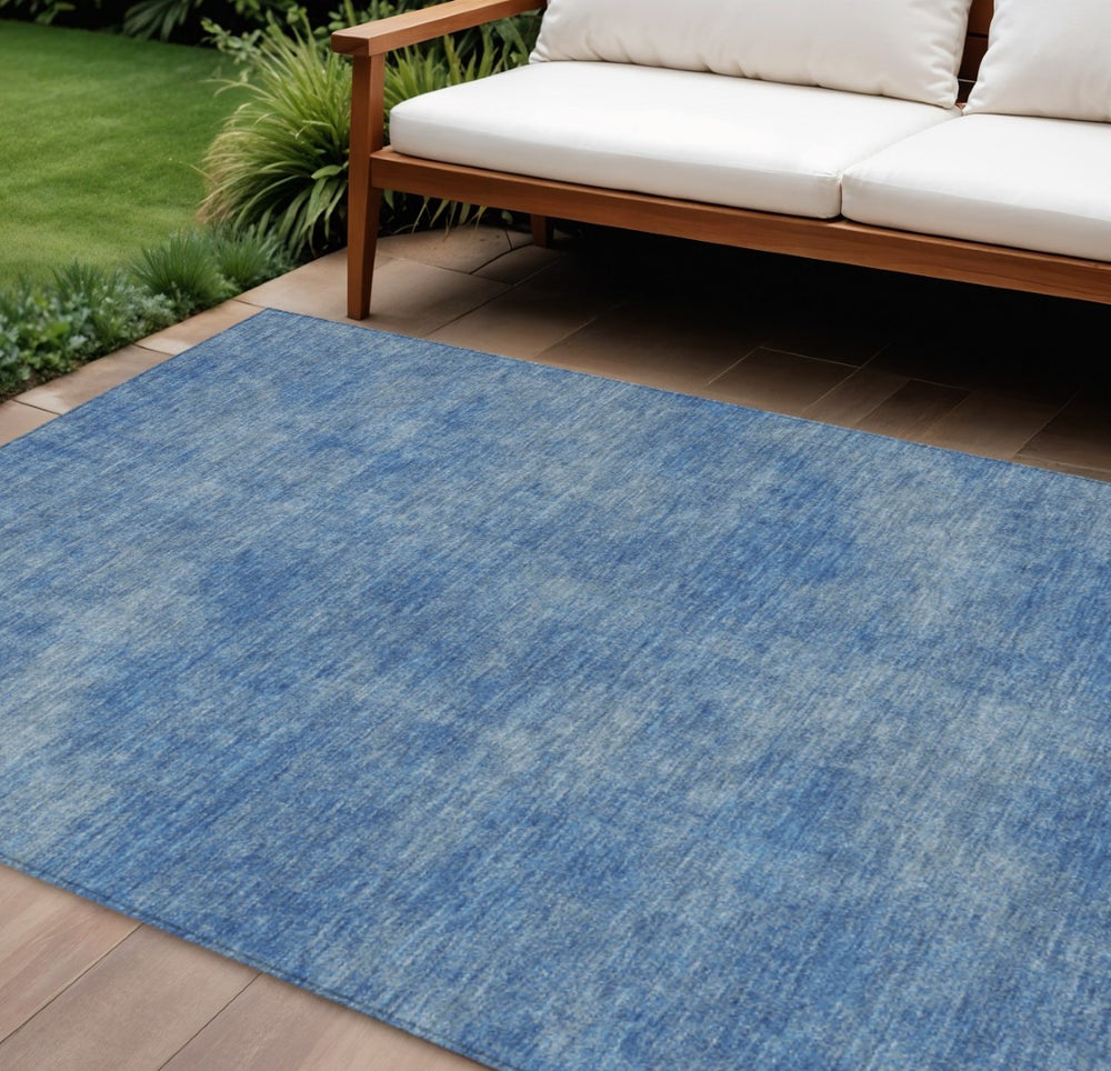 HomeRoots 9' X 12' Blue Washable Area Rug - Durable, Stain Resistant, Perfect for Indoor & Outdoor Spaces! 598810
