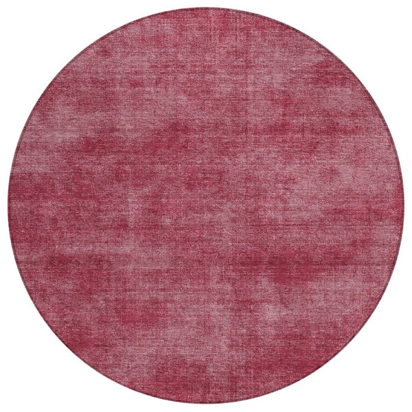 HomeRoots 5' Vibrant Red Washable Area Rug for Indoor and Outdoor Spaces - Durable, Stylish, and Easy Care 8' Round 598814