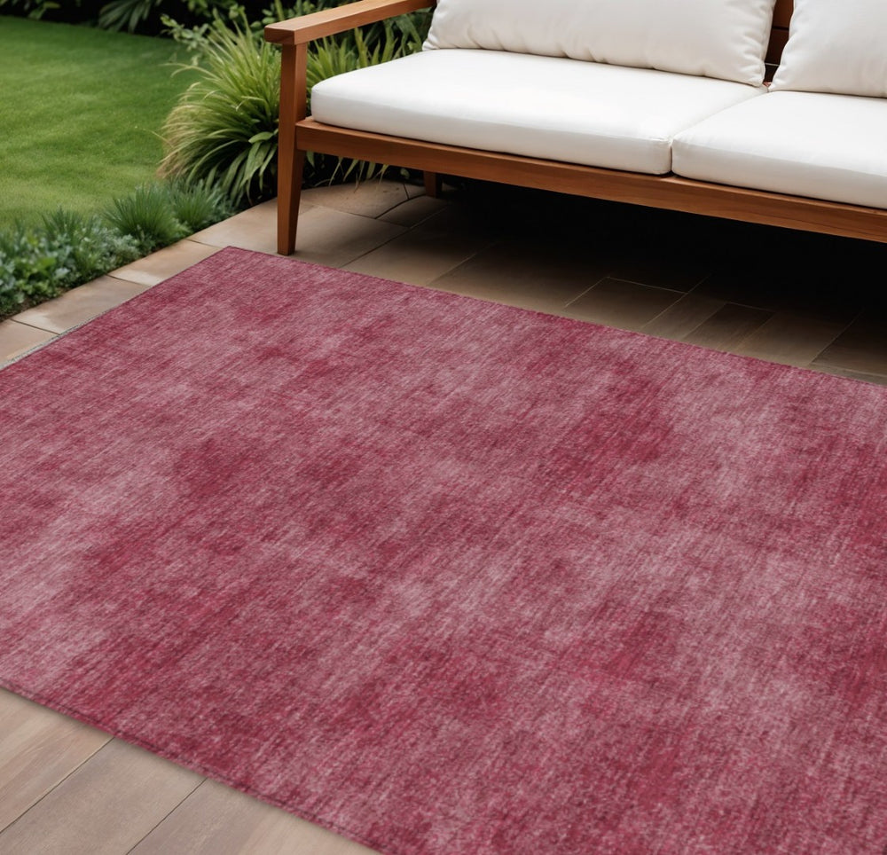 HomeRoots 9' X 12' Red Washable Area Rug - Stylish, Durable, Stain-Resistant for Indoor & Outdoor Use! 598816
