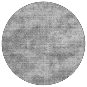 HomeRoots 5' Gray Washable Area Rug for Indoor & Outdoor Use - Durable, Stylish, & Easy to Clean for High-Traffic Areas 8' Round 598826