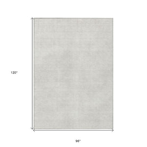 Homeroots 3' Beige Washable Indoor Outdoor Area Rug - Durable, Stain Resistant, Perfect For High Traffic Spaces 8' X 10' Polyester 598833