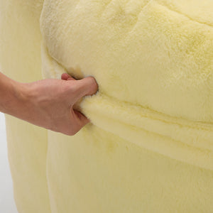 English Elm Lotus Floor Bean Bag Sofa Memory Foam Filled with Pull Ring for Living Room Bedroom Yellow W2311P434593