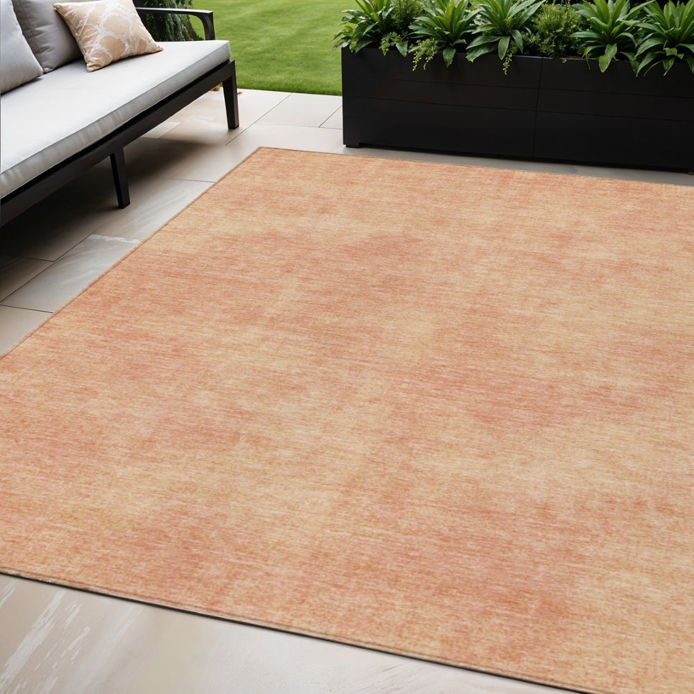HomeRoots 5' Versatile Peach Washable Area Rug for Indoor & Outdoor Use - Durable, Stylish, Easy Care Solution 5' X 8' 598837