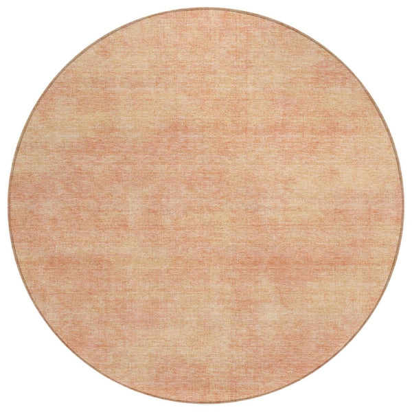 HomeRoots 5' Versatile Peach Washable Area Rug for Indoor & Outdoor Use - Durable, Stylish, Easy Care Solution 8' Round 598838