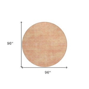 Homeroots 3' Beige Washable Indoor Outdoor Area Rug - Durable, Stain Resistant, Perfect For High Traffic Spaces 8' Round Polyester 598838