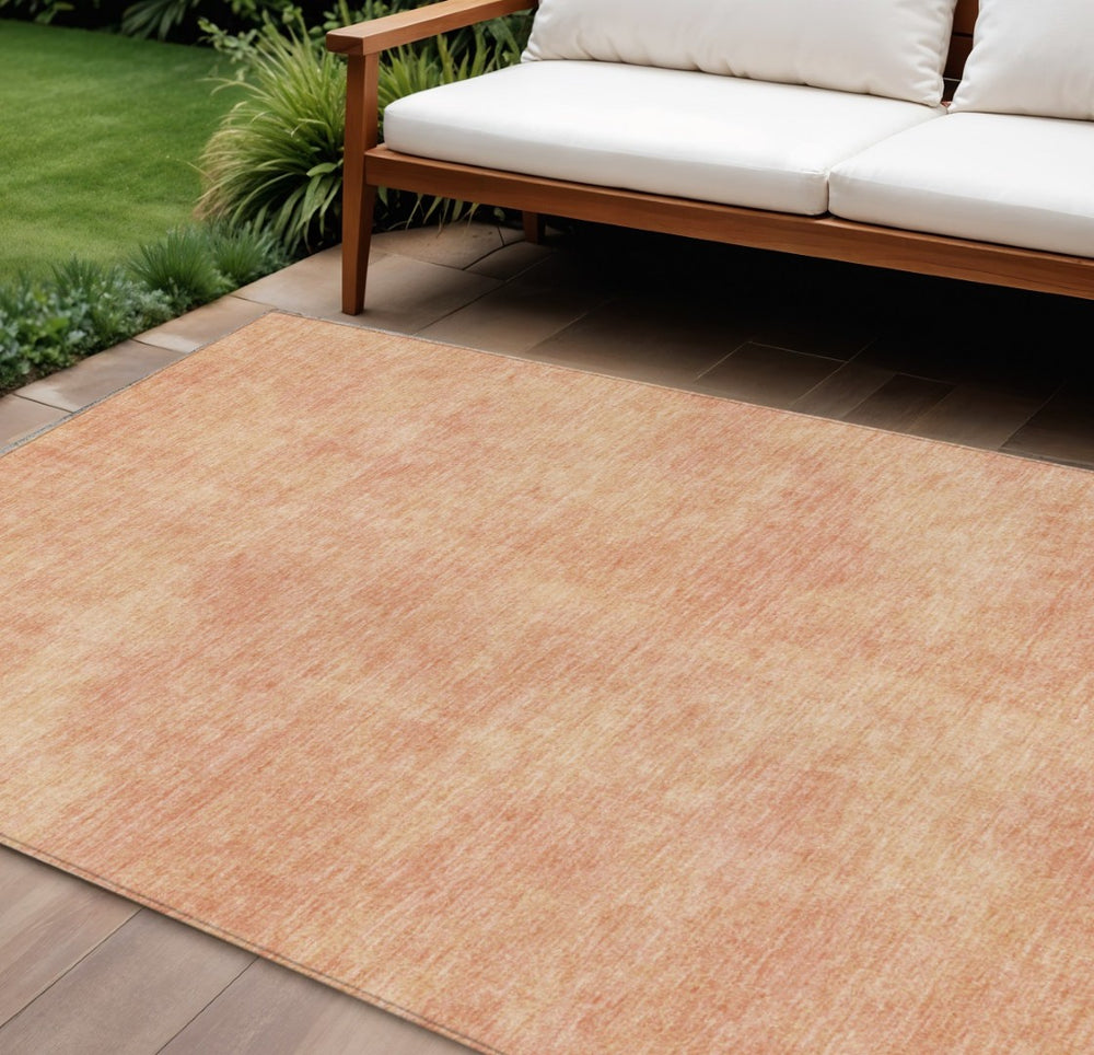 HomeRoots 9' X 12' Peach Washable Area Rug – Durable, Stylish Indoor/Outdoor Design for All Spaces & Décor 598840