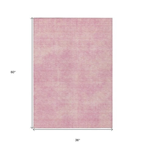 Homeroots 3' Beige Washable Indoor Outdoor Area Rug - Durable, Stain Resistant, Perfect For High Traffic Spaces 3' X 5' Polyester 598842