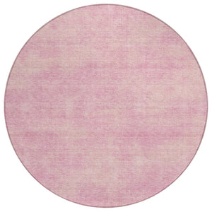 HomeRoots 5' Pink Washable Area Rug - Soft, Stain-Resistant Design for Indoor & Outdoor Spaces, Easy Care! 8' Round 598844