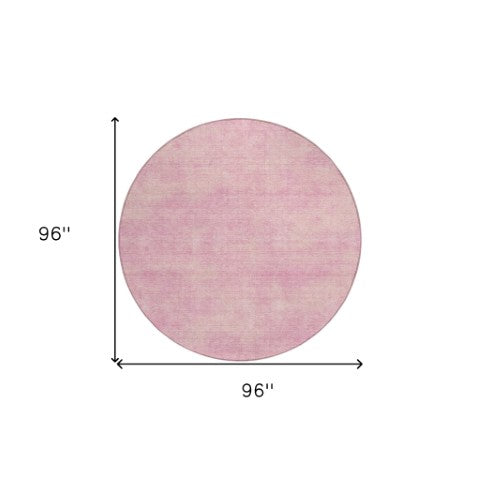 Homeroots 3' Beige Washable Indoor Outdoor Area Rug - Durable, Stain Resistant, Perfect For High Traffic Spaces 8' Round Polyester 598844