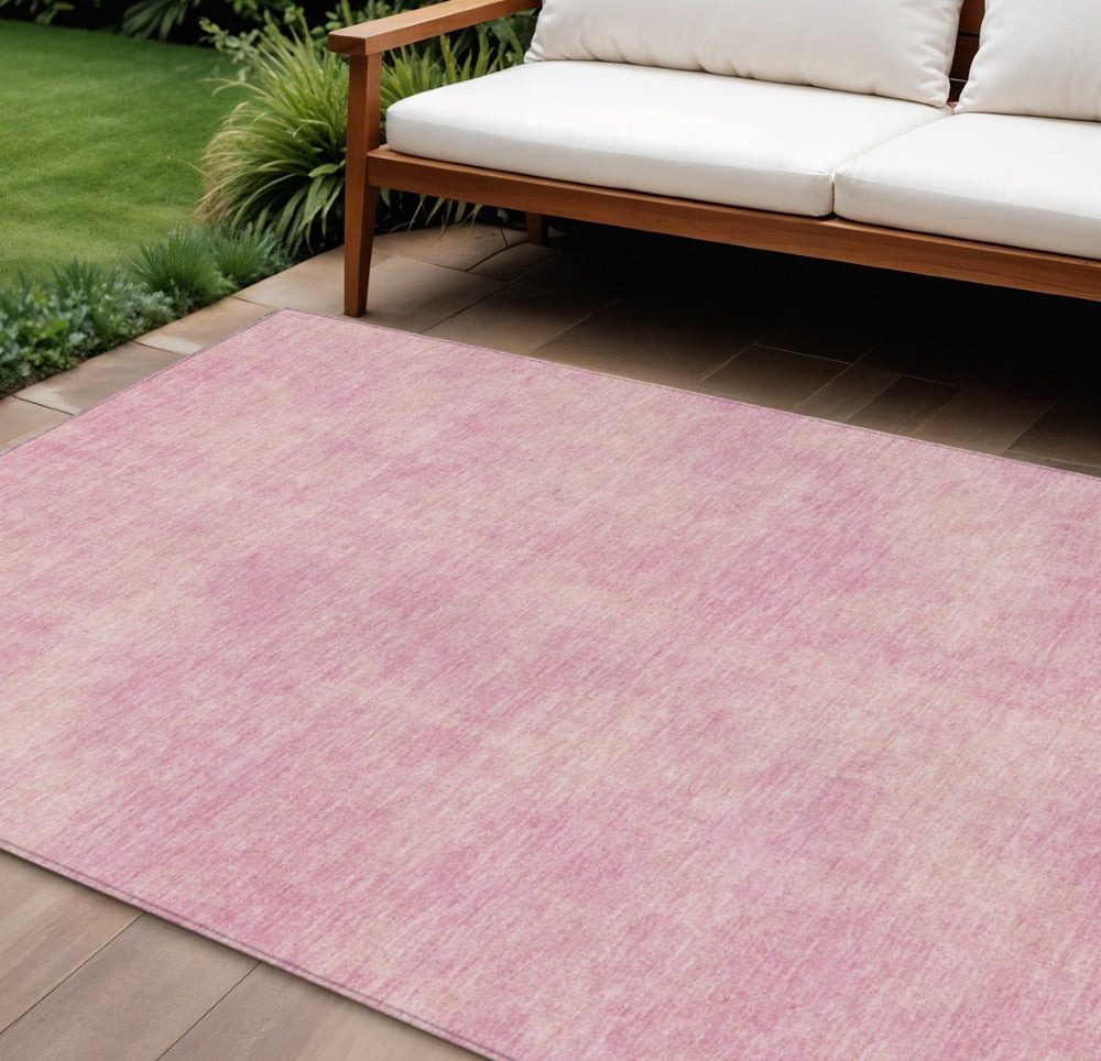 HomeRoots 9' X 12' Pink Washable Area Rug - Durable Indoor/Outdoor Design, Stain & Fade Resistant for All Spaces 598846