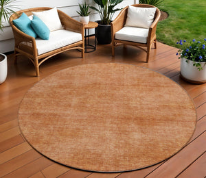 Homeroots 3' Beige Washable Indoor Outdoor Area Rug - Durable, Stain Resistant, Perfect For High Traffic Spaces 8' Round Polyester 598850