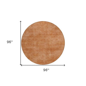 Homeroots 3' Beige Washable Indoor Outdoor Area Rug - Durable, Stain Resistant, Perfect For High Traffic Spaces 8' Round Polyester 598850