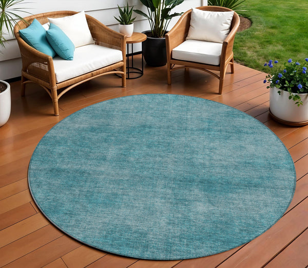 Homeroots 3' Beige Washable Indoor Outdoor Area Rug - Durable, Stain Resistant, Perfect For High Traffic Spaces 8' Round Polyester 598862