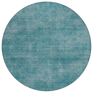 HomeRoots 5' Durable Teal Blue Washable Area Rug for Indoor and Outdoor Spaces - Easy-Care Comfort & Style 8' Round 598862