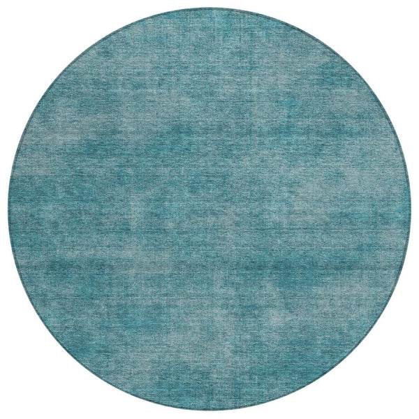 HomeRoots 5' Durable Teal Blue Washable Area Rug for Indoor and Outdoor Spaces - Easy-Care Comfort & Style 8' Round 598862