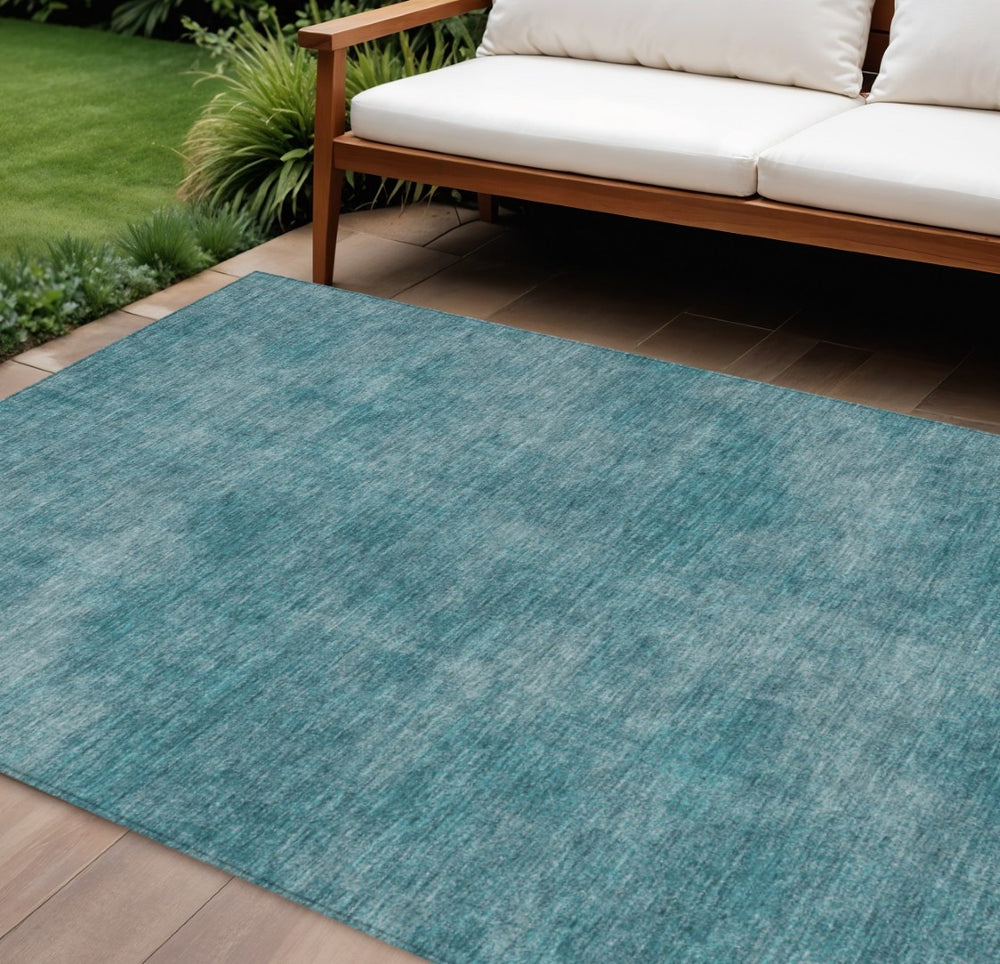 HomeRoots 9' Indoor Outdoor Teal Blue Area Rug - Durable, Washable, Stain Resistant, Perfect for High-Traffic Spaces 598864