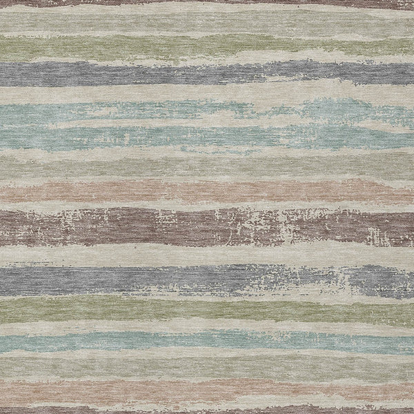 Homeroots 3' Stylish Washable Indoor Outdoor Area Rug In Beige, Brown, And Gray For Versatile Home Use 3' X 5' Polyester 598866