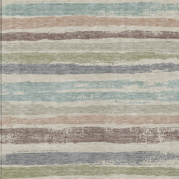 Homeroots 3' Stylish Washable Indoor Outdoor Area Rug In Beige, Brown, And Gray For Versatile Home Use 5' X 8' Polyester 598867