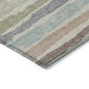 Homeroots 3' Stylish Washable Indoor Outdoor Area Rug In Beige, Brown, And Gray For Versatile Home Use 8' X 10' Polyester 598869