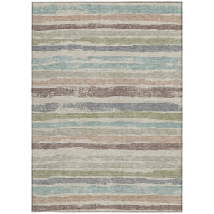 Homeroots 3' Stylish Washable Indoor Outdoor Area Rug In Beige, Brown, And Gray For Versatile Home Use 8' X 10' Polyester 598869