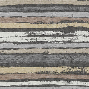 Homeroots 3' Stylish Washable Indoor Outdoor Area Rug In Beige, Brown, And Gray For Versatile Home Use 3' X 5' Polyester 598872